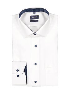 Olymp - Triiksärk Modern Fit Contrast Trim & Button - 00 WHITE | Stockmann