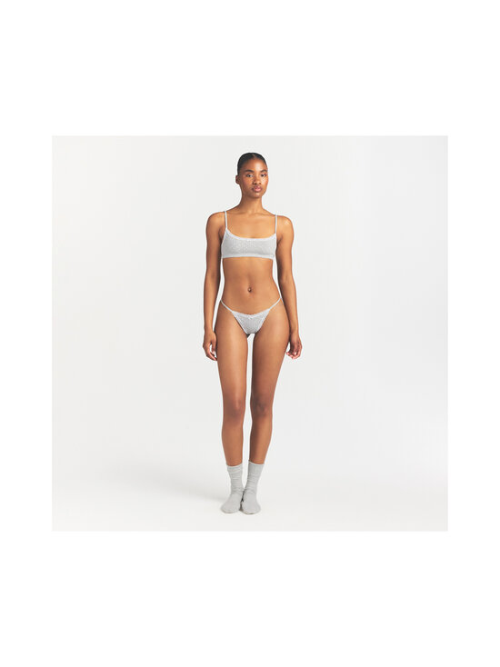 SKIMS - Lightweight Cotton Pointelle Scoop Bralette -rintaliivitoppi - LIGHT HEATHER GREY PIN DOT | Stockmann - photo 2
