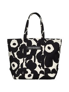 MUSTAVALKOINEN Marimekko Notko Logo -laukku |33 x 39,5 cm | Shopperit |  Stockmann