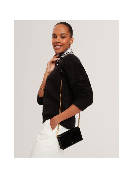 Ted Baker London - Mahiraa Crossbody Flapover - kiiltäväpintainen tekonahkalaukku - BLACK | Stockmann - photo 4