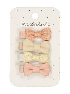 Rockahula - Linen Mini Bow -hiuspinnit 4 kpl - PINK | Stockmann