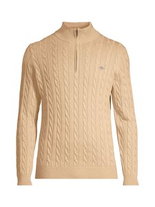 GANT - Cotton Cable Half Zip -neulepaita - 296 KHAKI MELANGE | Stockmann