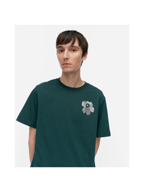 Marimekko - Men's Fit Embla Unikko -paita - 619 DARK GREEN, SILVER | Stockmann - photo 9