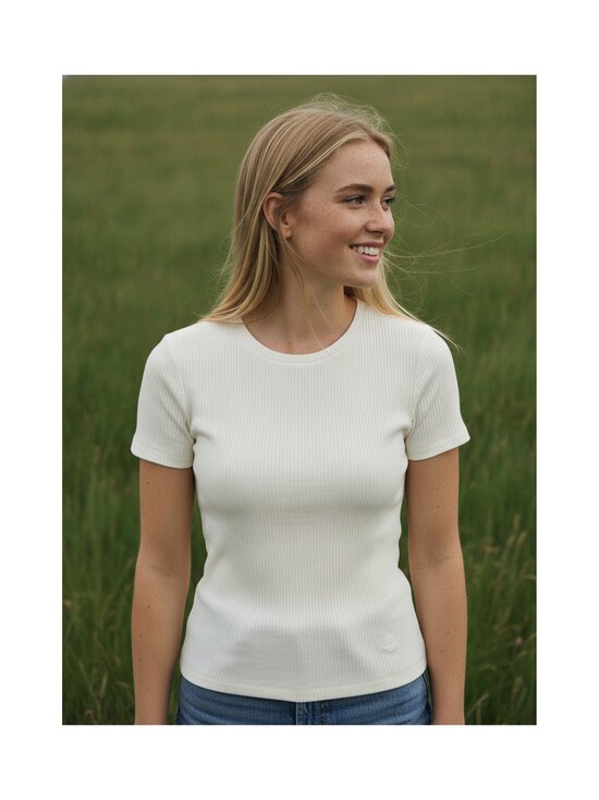 GANT - Slim Cap Sleeve -ribbipaita - 113 EGGSHELL | Stockmann - photo 2