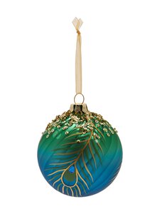 Villa Stockmann - Peacock Feather Pattern stikla bumba 7,6 cm - BLUE Villa Stockmann - Peacock Feather Pattern stikla bumba 7,6 cm - BLUE | Stockmann