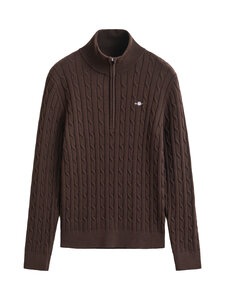 GANT - Stretch Cotton Half-Zip -palmikkoneule - 202 DEEP BROWN | Stockmann