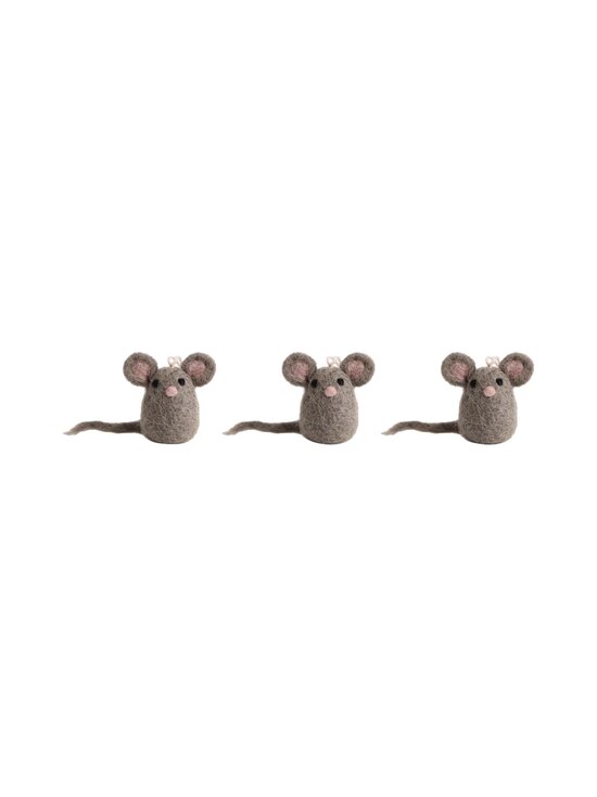 Én Gry & Sif - Pikkuhiiret -joulukoristeet 3 kpl - GREY | Stockmann - photo 1