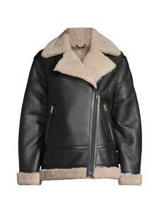 Allsaints - Sola shearling -nahkatakki - BLACK/NATURAL | Stockmann