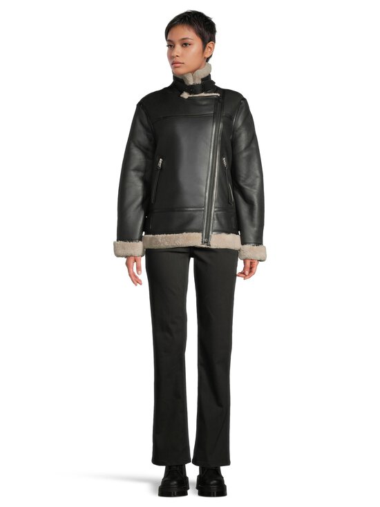 Allsaints - Sola shearling -nahkatakki - BLACK/NATURAL | Stockmann - photo 4