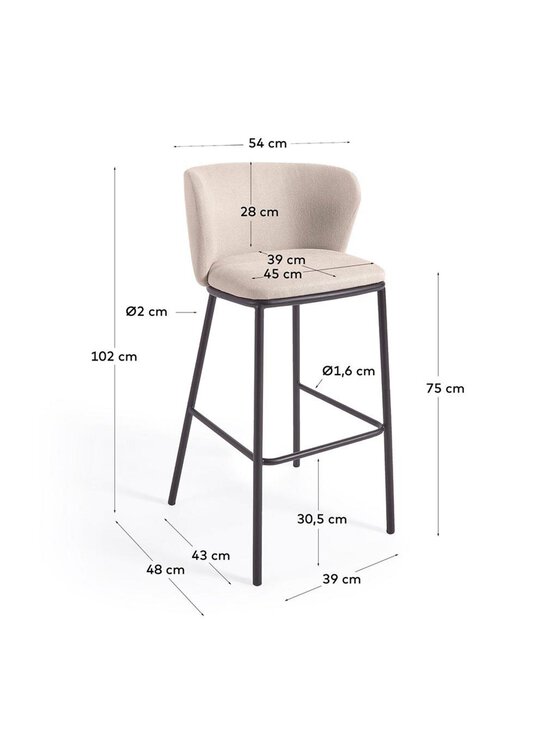 Kave Home - Ciselia-baarijakkara - BEIGE,MUSTA - photo 5 Kave Home - Ciselia-baarijakkara - BEIGE,MUSTA | Stockmann - photo 5