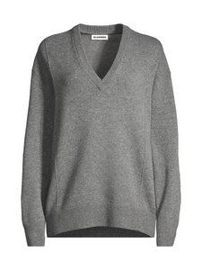 Jil Sander - V-neck Pintuck -neule - 026 BASALT | Stockmann