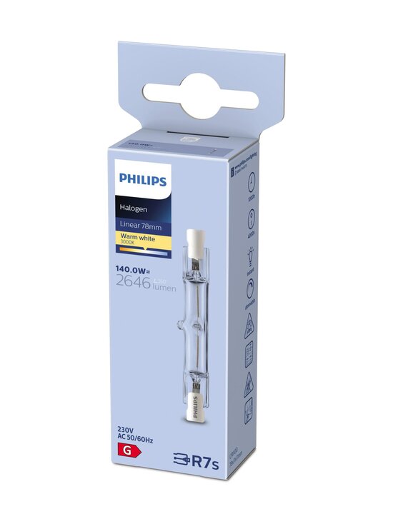 Philips - Halo Linear 140.0W R7s 78mm 230V 1PF/12 -lineaarilamppu - CLEAR - photo 2 Philips - Halo Linear 140.0W R7s 78mm 230V 1PF/12 -lineaarilamppu - CLEAR | Stockmann - photo 2