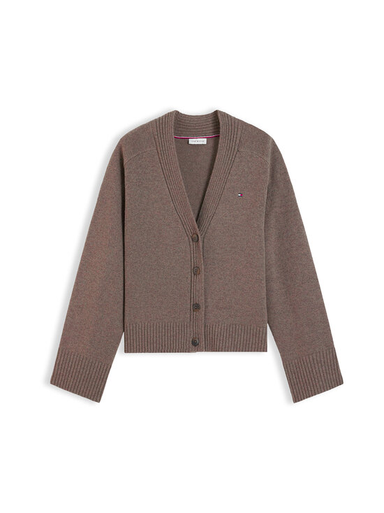 Tommy Hilfiger - Soft Wool V-Neck -neuletakki - HH9 HOT COCO HEATHER | Stockmann - photo 1