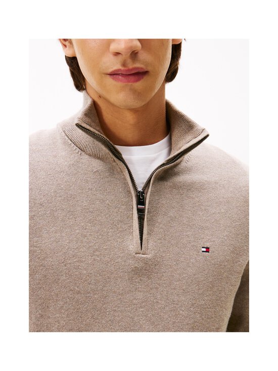 Tommy Hilfiger - Pima Cotton Cashmere Mock Neck -neule - HI3 COASTAL TAUPE HEATHER | Stockmann - photo 4