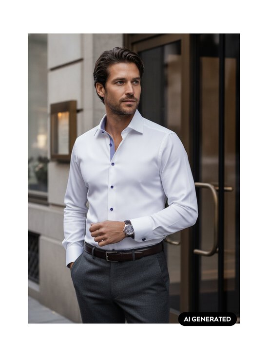 Stenströms - Slimline Cuff Contrast -kauluspaita - 000 WHITE | Stockmann - photo 3