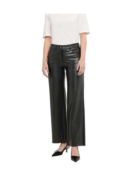 Mac Jeans - Laiade säärtega kunstnahast püksid - BLACK | Stockmann - photo 1