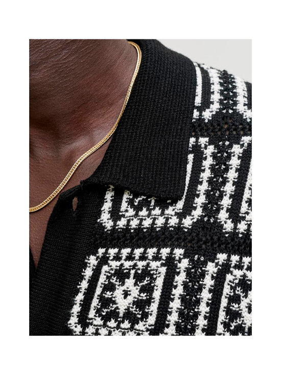 Jack & Jones - JorColin Crochet -neulottu pikeepaita - BLACK DETAIL:SEA SALT | Stockmann - photo 4