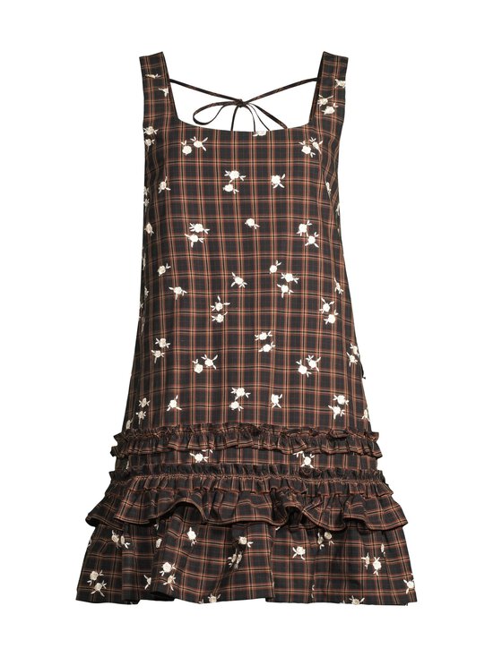 Ganni - Yarn Dyed Check U-neck Mini Dress Ganni - BROWN | Stockmann - photo 1