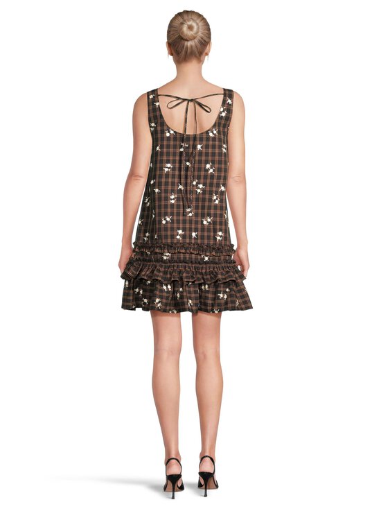 Ganni - Yarn Dyed Check U-neck Mini Dress Ganni - BROWN | Stockmann - photo 3