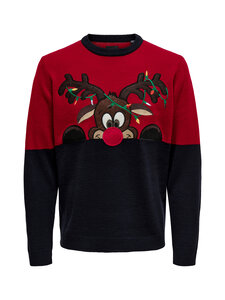 Only & Sons - OnsXmas Block -neule - POMPEIAN RED | Stockmann