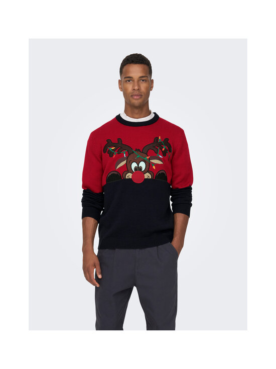 Only & Sons - OnsXmas Block -neule - POMPEIAN RED | Stockmann - photo 3