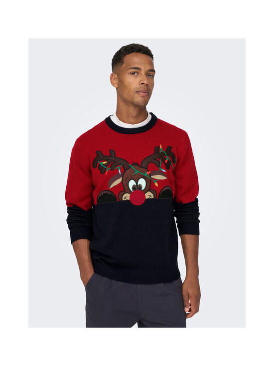 Only & Sons - OnsXmas Block -neule - POMPEIAN RED | Stockmann - photo 6