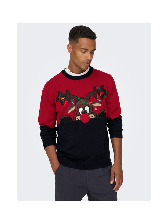 Only & Sons - OnsXmas Block -neule - POMPEIAN RED | Stockmann - photo 8