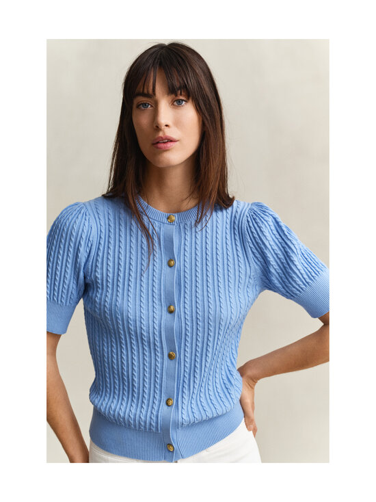 GANT - Puuvillainen palmikkoneuletakki - 424 HYDRANGEA BLUE | Stockmann - photo 4