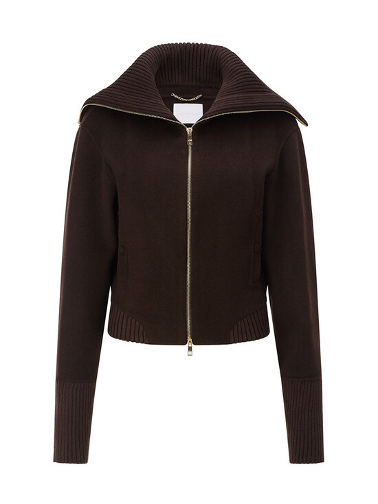 rich & royal - Splittable Blouson -neulekauluksellinen villakangastakki - 298 CHOCOLATE TORTE | Stockmann - photo 1