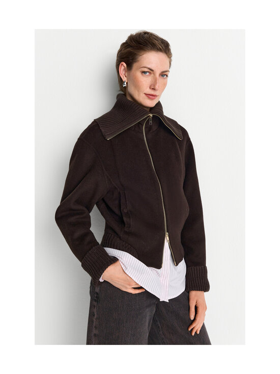rich & royal - Splittable Blouson -neulekauluksellinen villakangastakki - 298 CHOCOLATE TORTE | Stockmann - photo 3