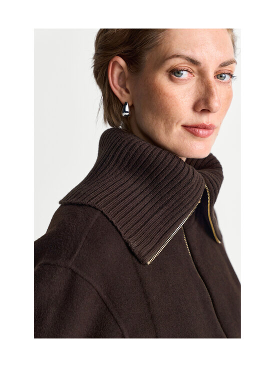 rich & royal - Splittable Blouson -neulekauluksellinen villakangastakki - 298 CHOCOLATE TORTE | Stockmann - photo 5