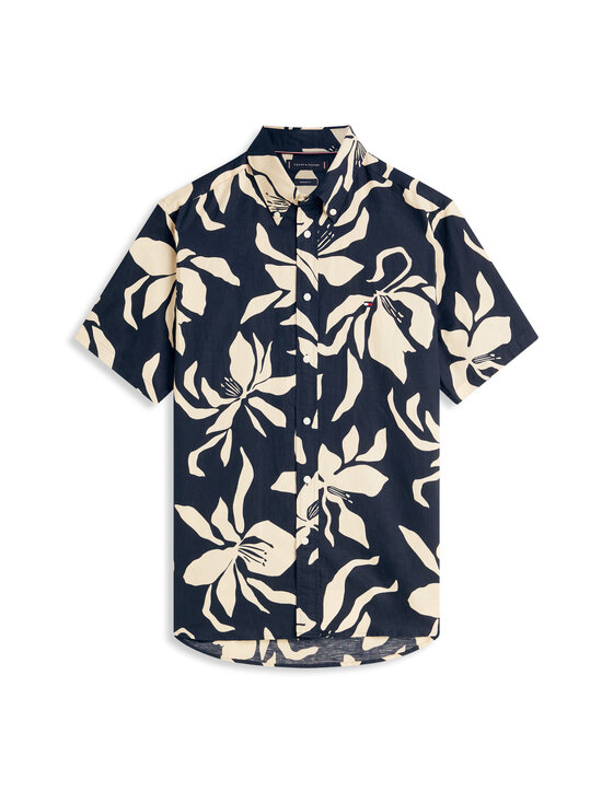Tommy Hilfiger - Triiksärk Linen Blend Flower - 0GZ DARK NIGHT NAVY / ALLOVER | Stockmann - photo 1