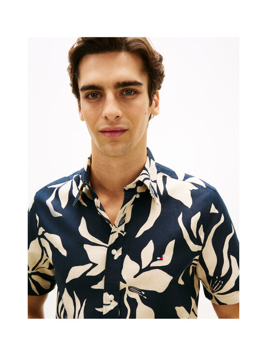 Tommy Hilfiger - Triiksärk Linen Blend Flower - 0GZ DARK NIGHT NAVY / ALLOVER | Stockmann - photo 4