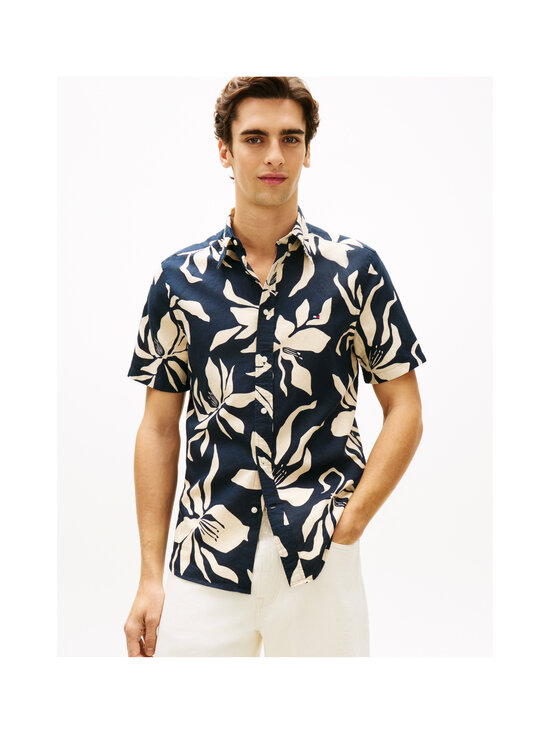 Tommy Hilfiger - Triiksärk Linen Blend Flower - 0GZ DARK NIGHT NAVY / ALLOVER | Stockmann - photo 5