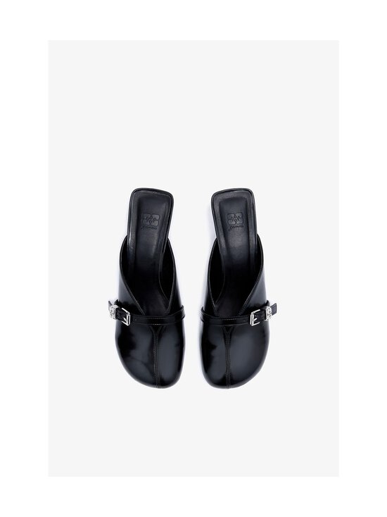 Ganni - Sue Heeled Mule Box Oleatex -keinonahkasandaalit - 099 BLACK | Stockmann - photo 3