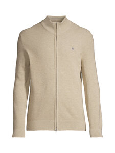 GANT - Micro Textured Zip -puuvillaneuletakki - 198 OAT MELANGE | Stockmann