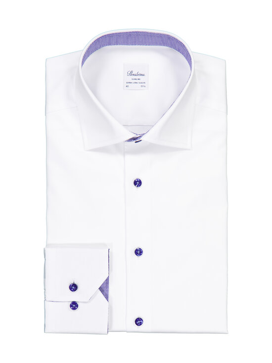 Stenströms - Slimline Contrast -kauluspaita, erikoispitkät hihat - 000 WHITE | Stockmann - photo 1
