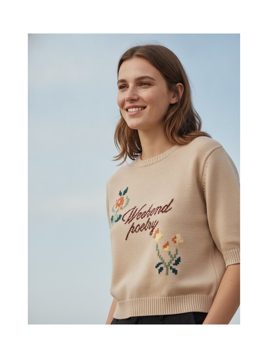 Max Mara Weekend - WkdFiacre -lyhythihainen neulepaita - 020 SAND | Stockmann - photo 2