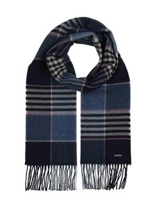 Bugatti - Sall Checked Wool 33 x 180 cm - 590 NAVY | Stockmann