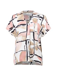 Joseph Ribkoff - Satin Abstract Print Boxy -pusero - 2539 VANILLA/MULTI | Stockmann