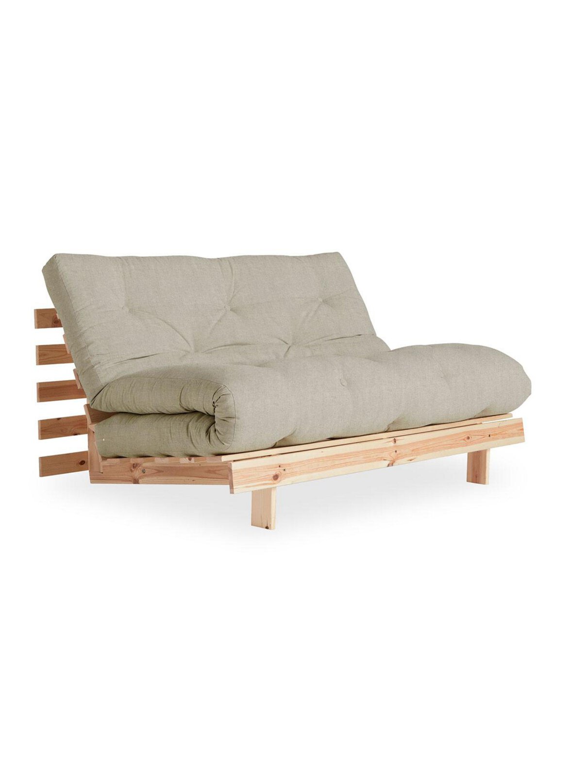 Roots-futonsohva linen/mänty l 140 cm
