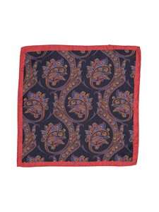 Stockholm Kravatt - Paisley Flower -silkkitaskuliina - 1 ORANGE/NAVY | Stockmann