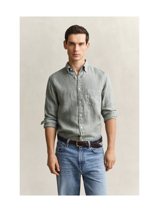 GANT - Regular Garment Dyed lina krekls ar apkakli - 10 CERAMIC GREY | Stockmann - photo 2