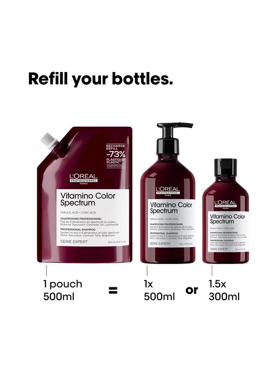 L'Oréal Professionnel - Vitamino Color Spectrum šampūns, uzpildes iepakojums, 500ml - NOCOL - photo 7 L'Oréal Professionnel - Vitamino Color Spectrum šampūns, uzpildes iepakojums, 500ml - NOCOL | Stockmann - photo 7