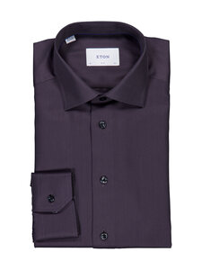 Eton - Herringbone Signature Twill Slim -kauluspaita - BLACK | Stockmann