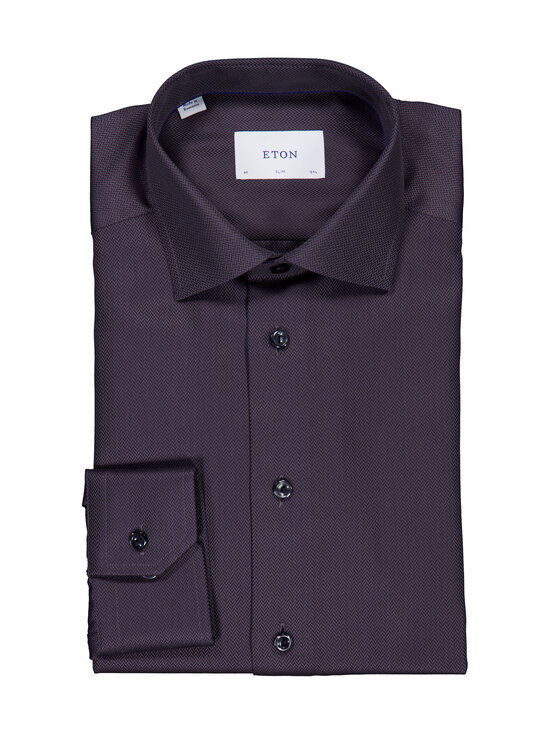 Eton - Herringbone Signature Twill Slim -kauluspaita - BLACK | Stockmann - photo 1