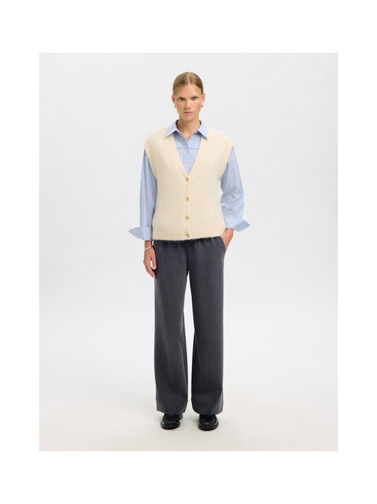 Selected - SlfPatricia Wide -housut - MEDIUM GREY MELANGE | Stockmann - photo 2