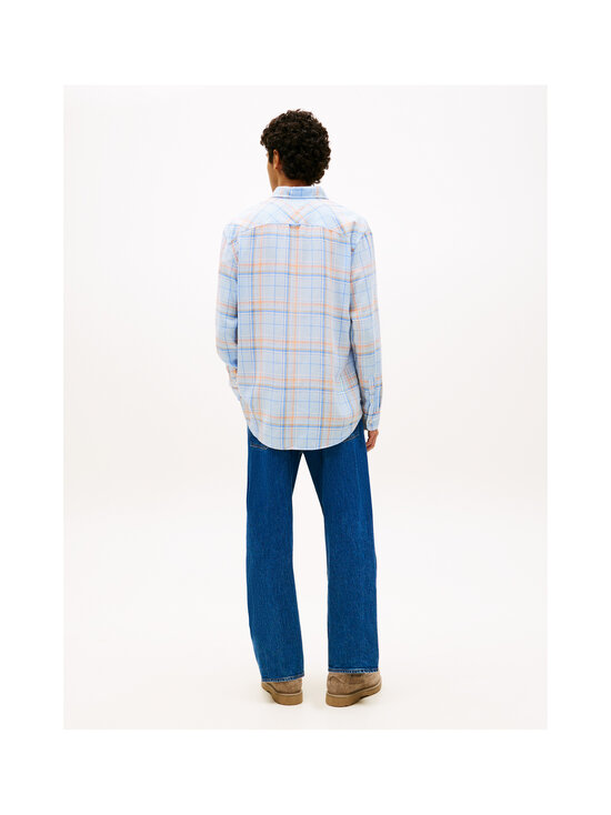 Tommy Jeans - Triiksärk Relaxed Linen Blend - C3Q SWEET BLUE BIG CHECK | Stockmann - photo 3