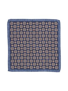 Stockholm Kravatt - Double Medallion Small Pailsey -silkkitaskuliina - 7 BLUE/NAVY | Stockmann