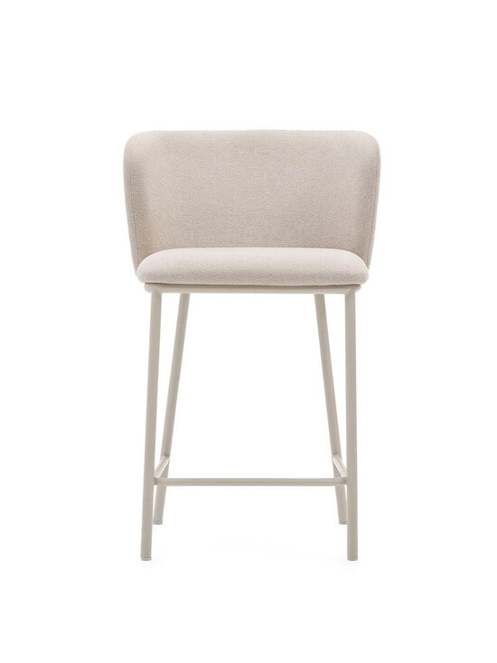 Kave Home - Ciselia-baarijakkara beige chenille-kangas / beige metalli K 65 cm - BEIGE | Stockmann - photo 4